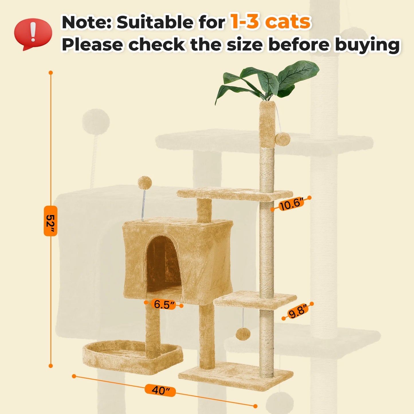 31.5" Cat Tree Cat Tower for Indoor Cats with Green Leaves, Cat Condo Cozy Plush Cat House with Hang Ball and Leaf Shape Design, Cat Furniture Pet House with Cat Scratching Posts, Green